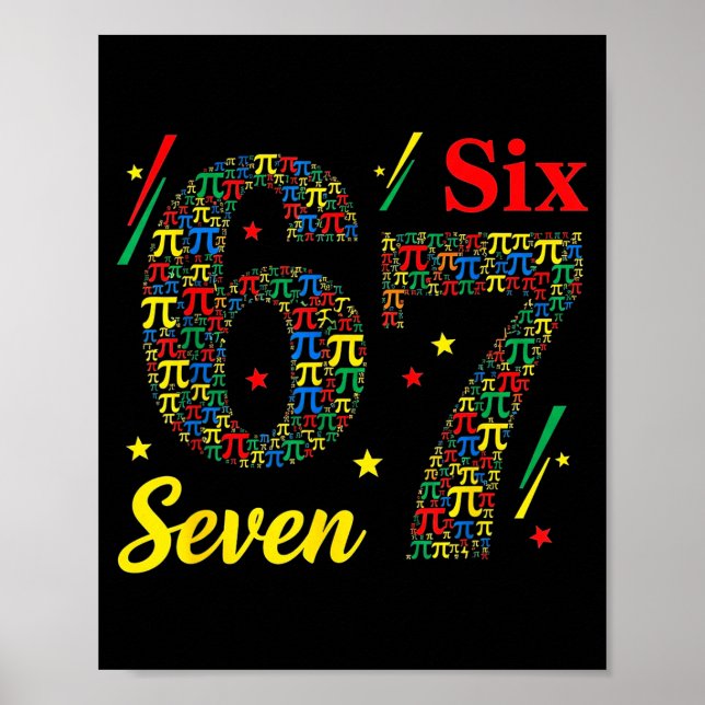 Póster Día divertido 3.14 símbolo 67 meme chiste de matem (Frente)