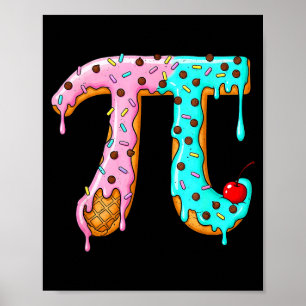 Póster Día divertido de helado matemática postre amantes