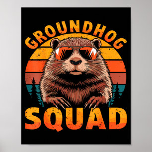 Póster Día divertido de la marmota Equipo divertido Día d