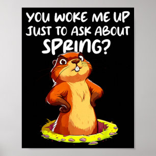 Póster Día divertido de la marmota Sombra Primavera 