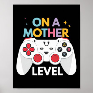 Póster Día divertido de las madres Gamer Mamá jugando en
