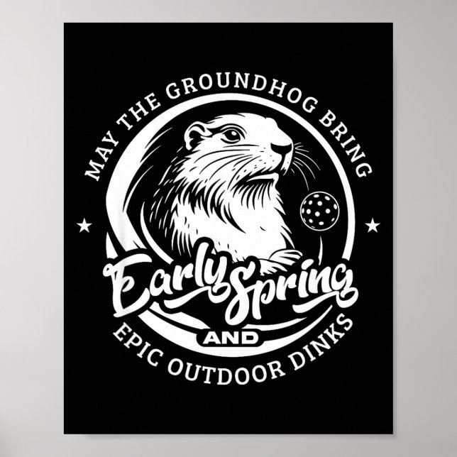 Póster Día divertido de las marmotas Primavera temprana p (Frente)