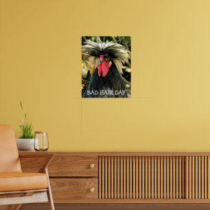 Póster Día divertido de mal pelo de pollo Meme