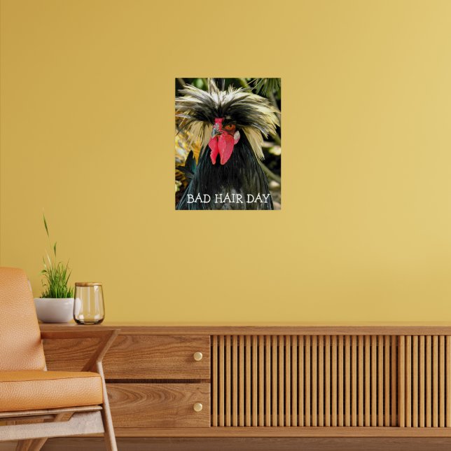 Póster Día divertido de mal pelo de pollo Meme (Salón 2)