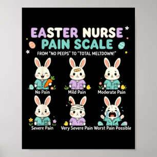 Póster Día divertido de Pascua Enfermera Enfermera Escala