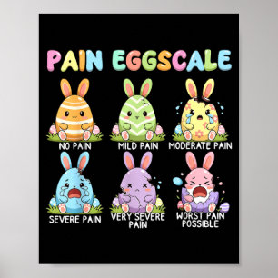 Póster Dia divertido de Pascua Enfermera Huevos Escala de