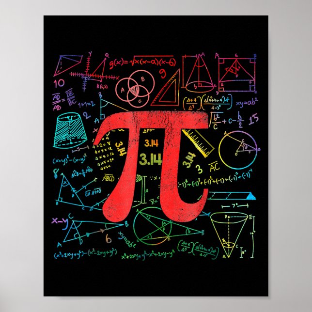 Póster Día divertido de Pi Ecuación matemática Profesor d (Frente)