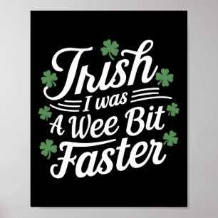 Póster Día divertido de San Patricio corriendo irlandés F