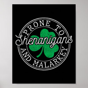 Póster Día divertido de San Patricio propenso a travesura