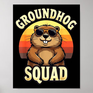 Póster Día divertido del equipo de la marmota Celebración