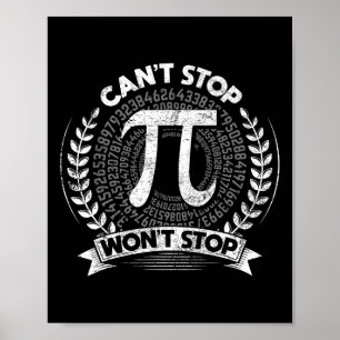 Póster Día divertido del Pi, geek de las matemáticas, cie