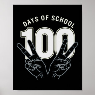 Póster Día divertido número 100 de la escuela para maestr