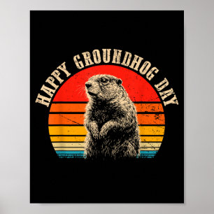 Póster Día divertido y feliz de la marmota 2025 Lmn Uni-a