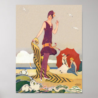 Póster Día en la playa 1915