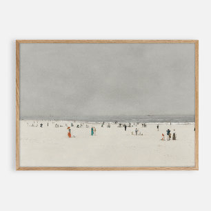 Póster Día en la playa. Vintage