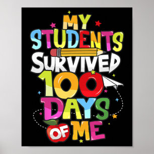 Póster Día Escolar - Mis Estudiantes Sobrevivieron 100 Dí