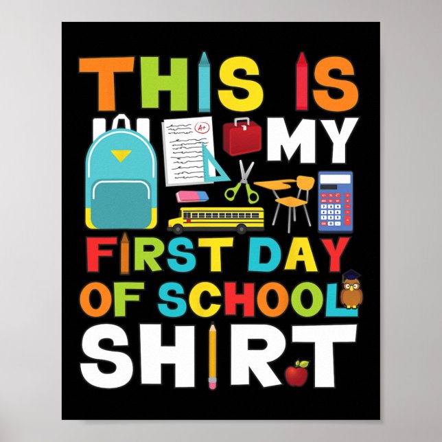 Póster Día Escolar Niños Niñas De Regreso A La Escuela  (Frente)