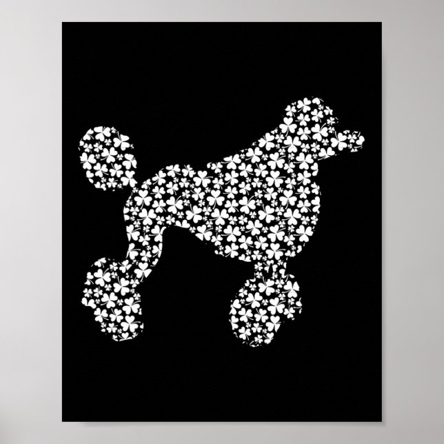 Póster Día estándar del perro de caniche Cute Shamrock St (Frente)