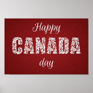 Póster Día feliz de Canadá