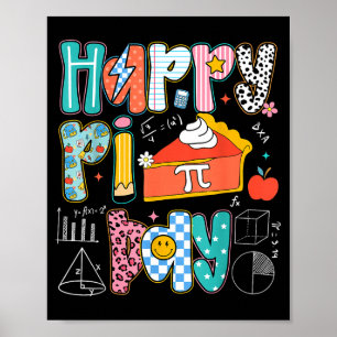 Póster Día Feliz de Pi divertido entrenador de matemática