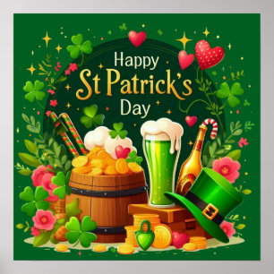Póster Día Feliz de San Patricio Celebración Festiva