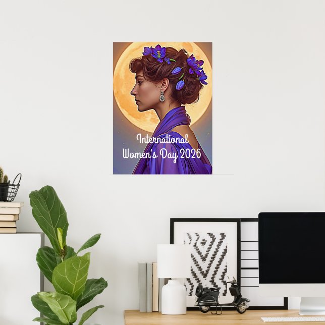 Póster Día Internacional de la Mujer 2026 (Oficina en casa)