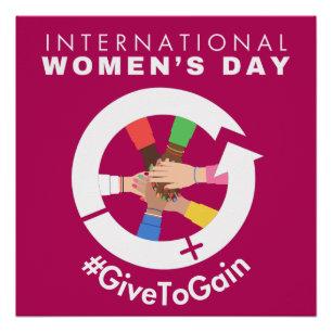 Póster Día Internacional de la Mujer 2026 Dar para Ganar