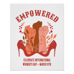 Póster Día Internacional de la Mujer EMPODERADAS Puños St