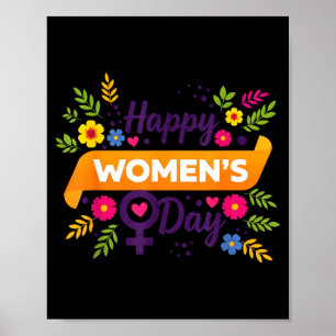 Póster Día internacional de la mujer marcha 8 rosa femini