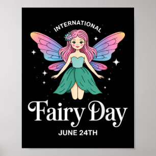 Póster Día Internacional de las Hadas 24 de junio Día de 