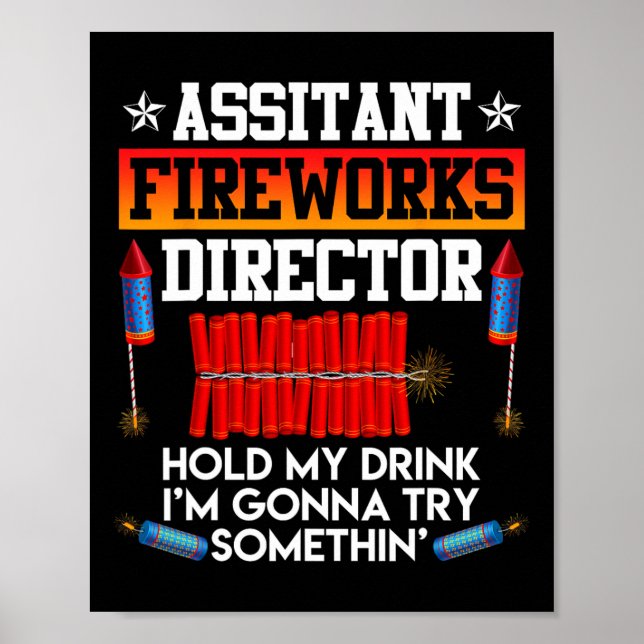 Póster Día Istant Fireworks Director Usa Fiesta Fan (Frente)