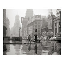 Día lluvioso en Times Square, 1943. Foto antigua
