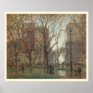 Póster Día lluvioso, Madison Square, Nueva York, Paul Cor