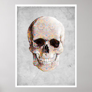 Póster Día mexicano del cráneo muerto