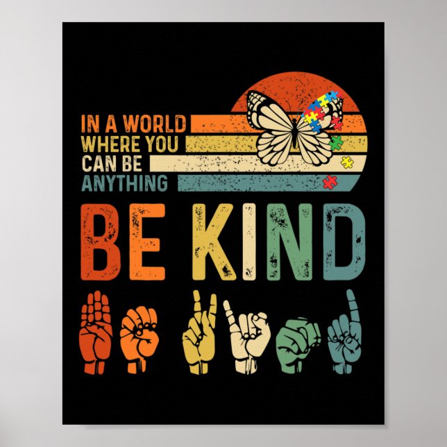 Póster Día Mundial de Conciencia sobre el Autismo Manos R (Frente)