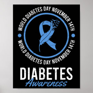 Póster Día Mundial de la Diabetes Noviembre Conciencia so