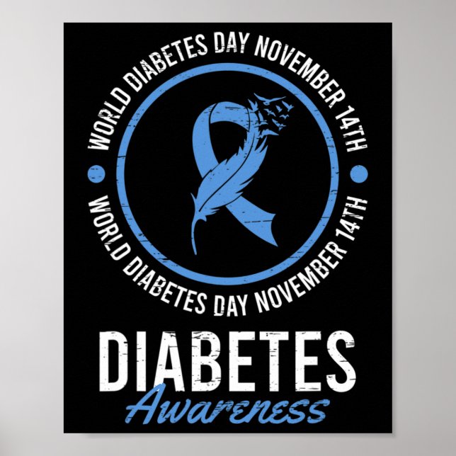 Póster Día Mundial de la Diabetes Noviembre Conciencia so (Frente)