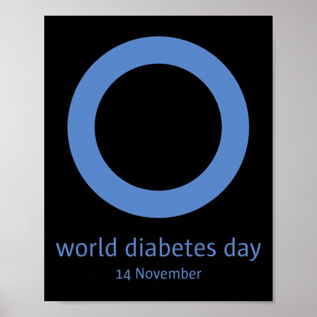 Póster Día Mundial de la Diabetes y 34; conciencia sobre  (Frente)