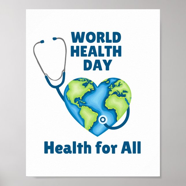 Póster Día Mundial de la Salud Salud Salud para Todos (Frente)