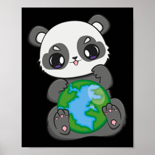 Póster Día Mundial de la Tierra Día Terrestre Panda