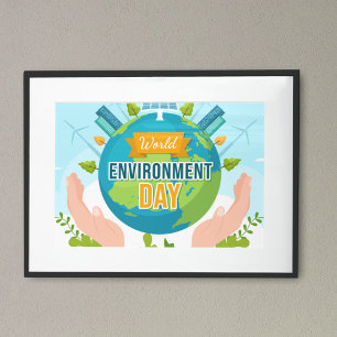 Póster Día Mundial del Medio Ambiente 5 de junio Salva nu