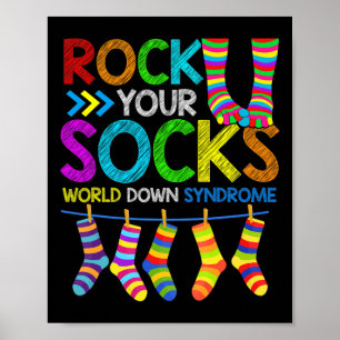 Póster Día Mundial del Síndrome de Down Niños Chicas Rock
