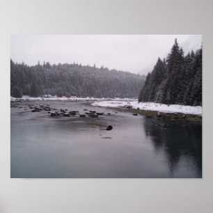 Póster Día nevado en el río Chilkoot