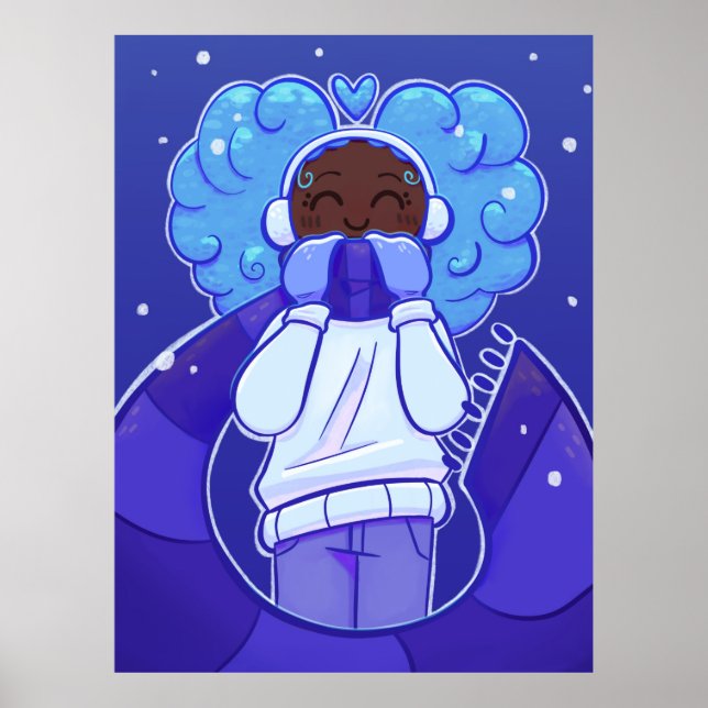 Póster Día nevado lindo y acogedor (Frente)