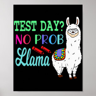 Póster Día No Prob Llama Día de Prueba No Problema Día de