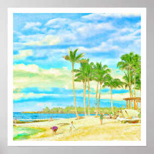 Póster Día perezoso de los PixDezines en la playa de Hual