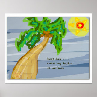 Póster Día perezoso Haiku Art Palm Tree Poster