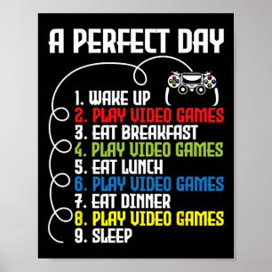 Póster Día perfecto - Divertido juego de videojuegos 1 