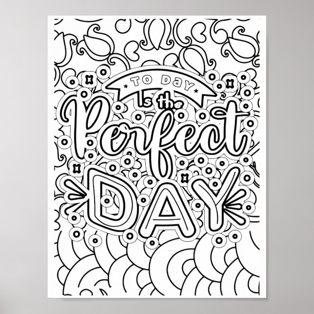 Póster Día perfecto - Página de color (Frente)