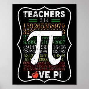 Póster Día Pi 3.14 Profesores Aman Regalo De Maestros Pi 
